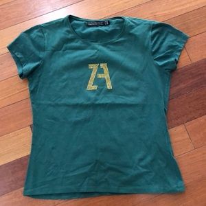Green/Gold Zara Collection spandex top L